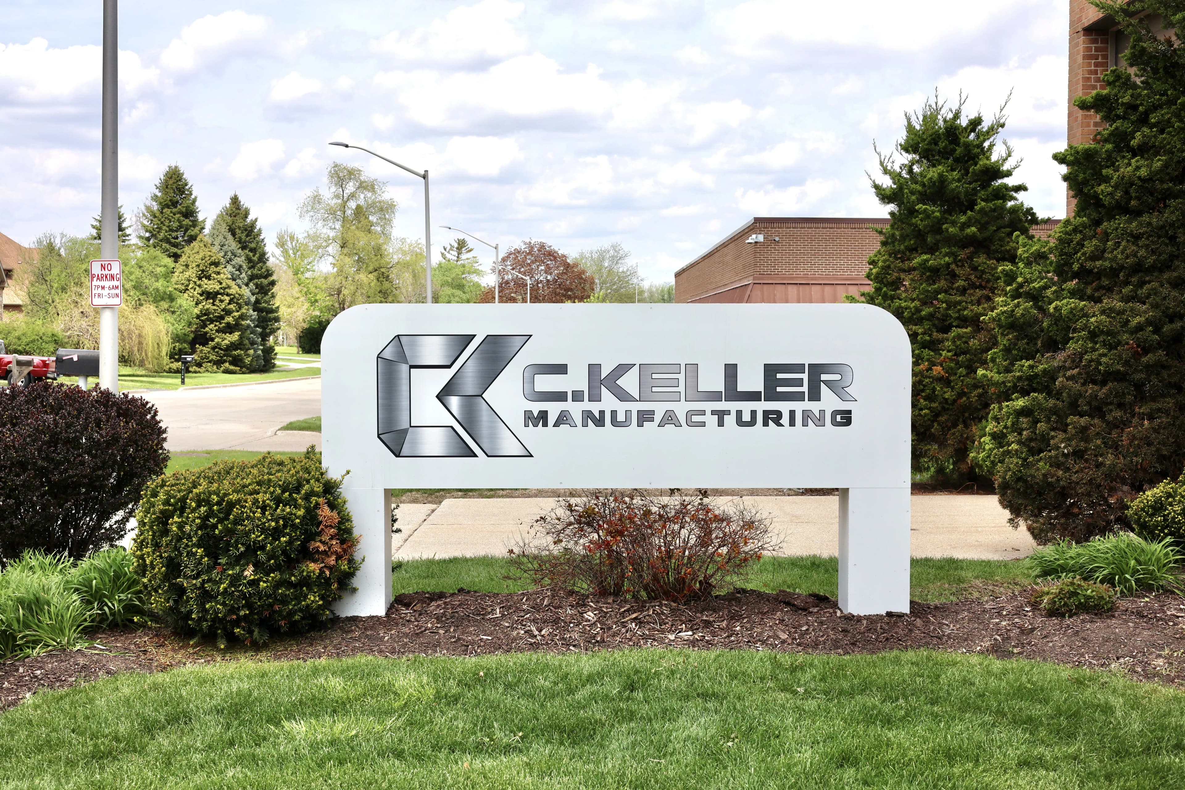 C. Keller Manufacturing sign outside the Villa Park building
